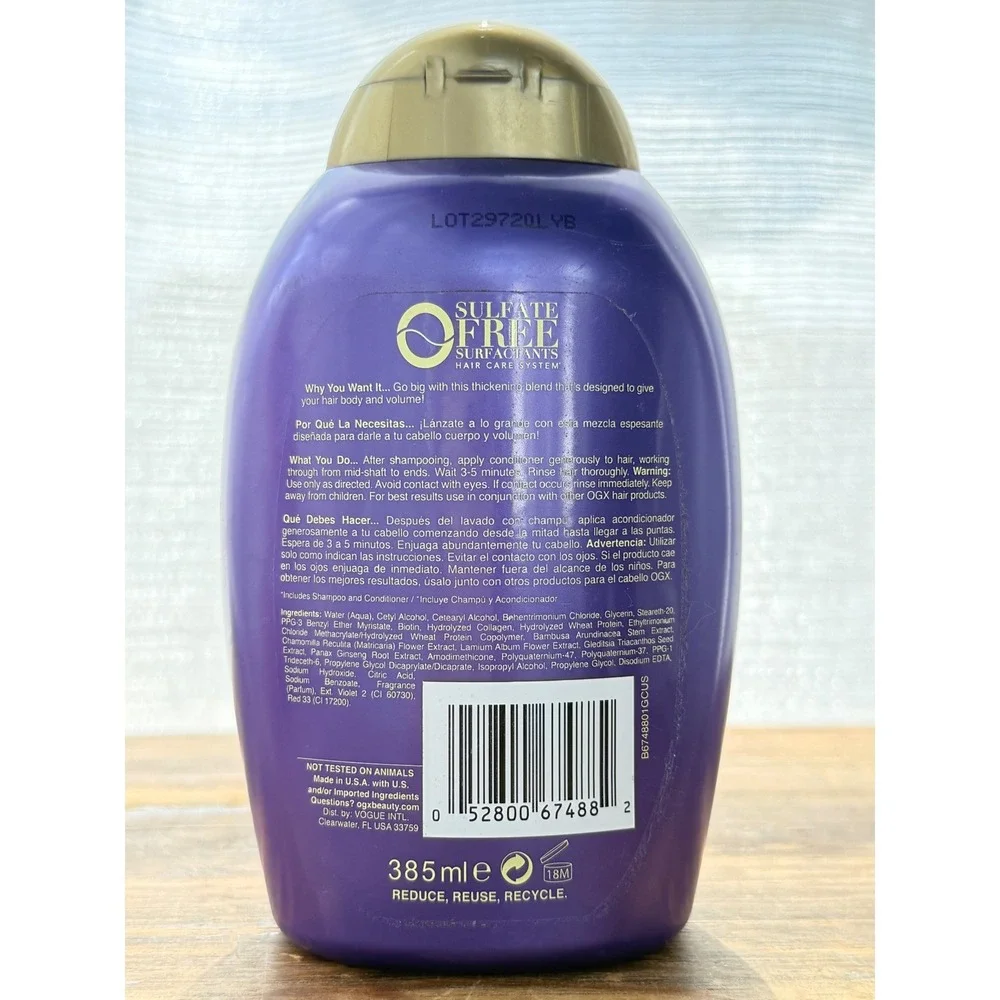 OGX Biotin & Collagen Conditioner Unisex 13oz Purple Extra Strength Volumizing
